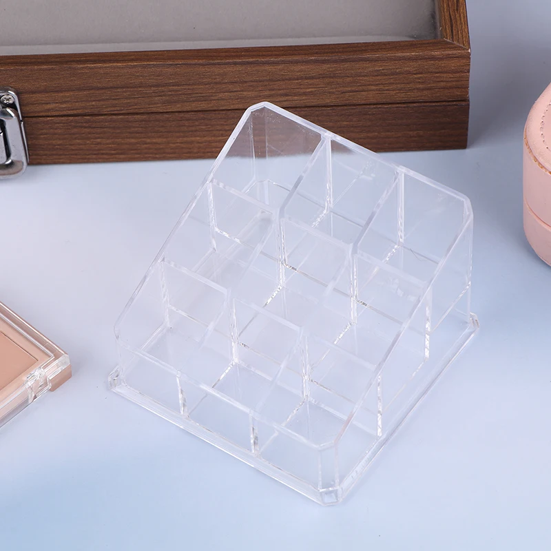 9 Slots Clear Acrylic Lipstick Storage Box Trapezoid Cosmetic Display Case Store Desk Lipstick Cosmetic Organizer Holder Stand - Image 7